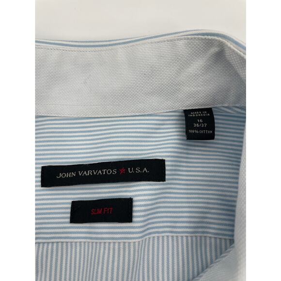 JOHN VARVATOS Mens Career Shirt Size M Slim Fit Long Sleeve Button Up Collared - Picture 3 of 9